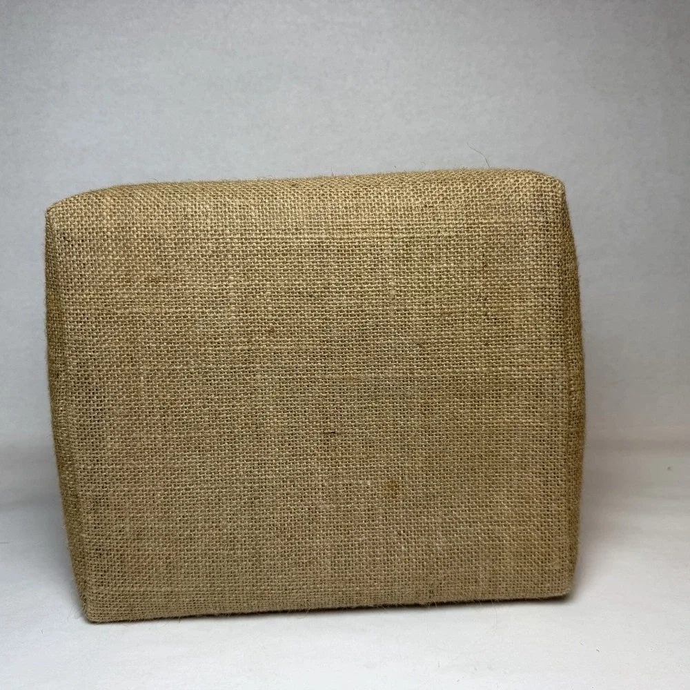 A Southern Bucket Mail Burlap Storage Bin w/ Handles Home Decor Rustic Farmhouse